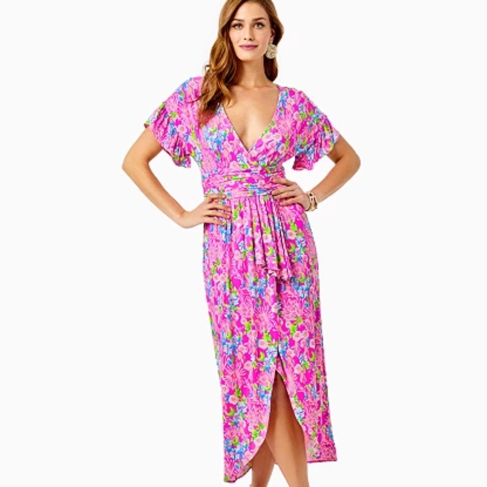 Lilly Pulitzer Anchorage Midi Dress - Color Amethyst Moms the Word
